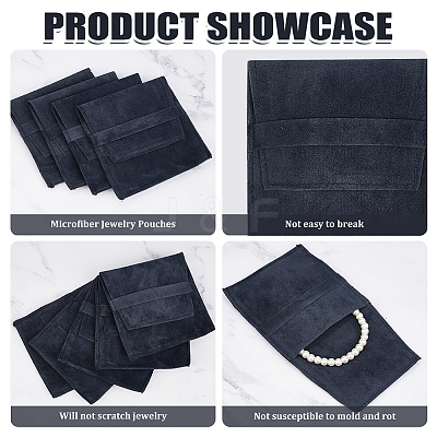 Velvet Jewelry Flap Pouches ABAG-WH0038-43E-1