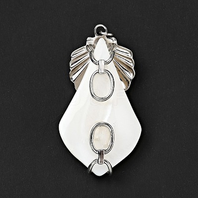 Natural White Shell Pendants SSHEL-C010-02P-1