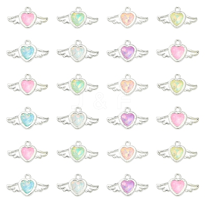 14Pcs 7 Colors Rack Plating Alloy Rhinestones Pendants FIND-FS0003-19-1