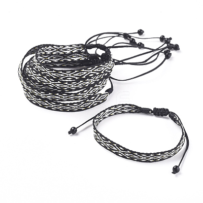 Unisex Adjustable Braided Bead Bracelets BJEW-J181-08A-1