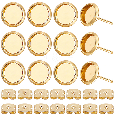 20Pcs 304 Stainless Steel Stud Earring Settings STAS-BBC0009-97A-1
