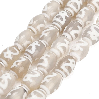 Tibetan Style dZi Beads Strands GG-CBA4812-C02-8X12MM-1