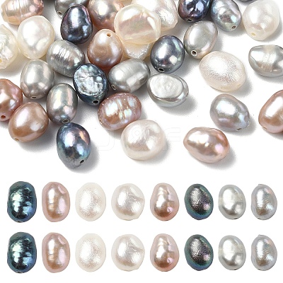 40Pcs 4 Colors Natural Cultured Freshwater Pearl Beads PEAR-YW0001-06-1