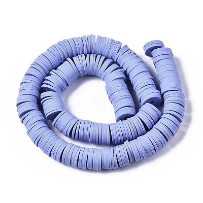 Flat Round Handmade Polymer Clay Beads CLAY-R067-12mm-32-1