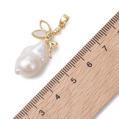 Natural Baroque Keshi Pearl Pendants PALLOY-JF05220-01-1