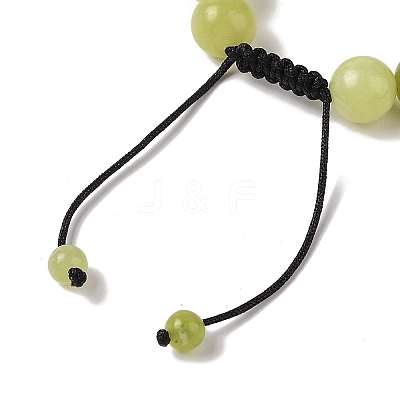 10mm Round Natural Lemon Jade Braided Bead Bracelets BJEW-C067-01C-02-1