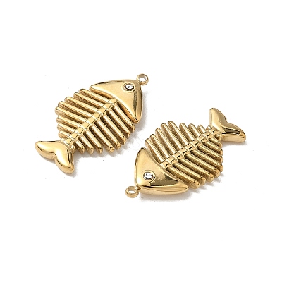 304 Stainless Steel Rhinestone Pendants Ion Plating(IP) STAS-V015-02G-1