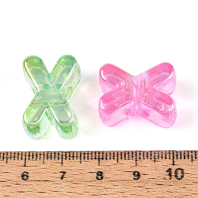 UV Plating Transparent Acrylic European Beads OACR-M027-02X-1