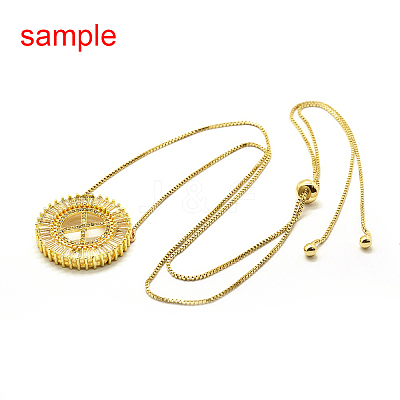 Brass Micro Pave Cubic Zirconia Pendants X1-ZIRC-G130-09G-NR-1