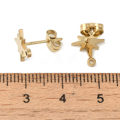 Ion Plating(IP) 304 Stainless Steel Stud Earring Findings STAS-I206-57G-1