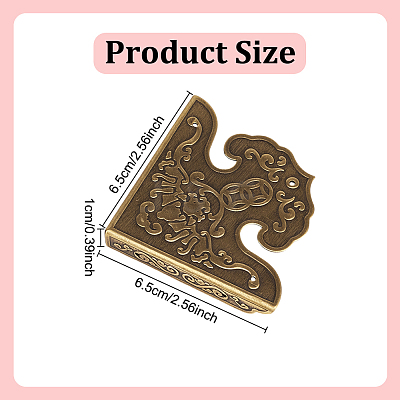 8Pcs Triangle Brass Corner Protectors FIND-DR0001-53-1