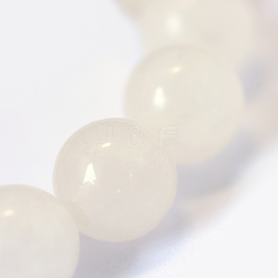 Natural White Jade Round Bead Strands X-G-E334-10mm-13-1