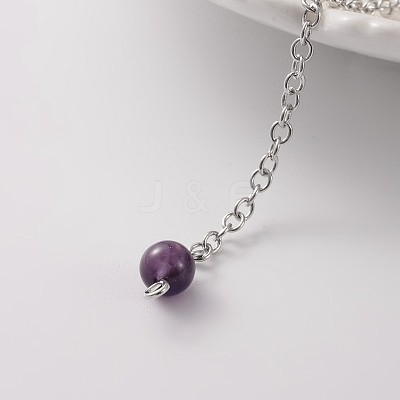Teardrop Platinum Tone Brass Amethyst Dowsing Pendulums MAK-M015-03A-1