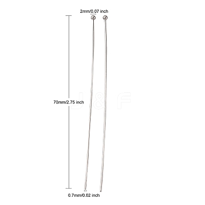 Tarnish Resistant 304 Stainless Steel Ball Head Pins LS-STAS-K146-045-0.7x70mm-1