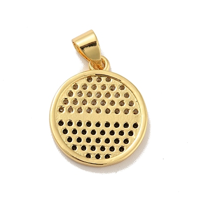 Brass Micro Pave Cubic Zirconia Pendants X-KK-B059-35G-C-1