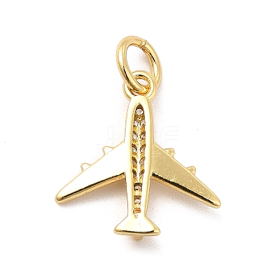 Rack Plating Brass Micro Pave Cubic Zirconia Charms KK-K270-39G-1