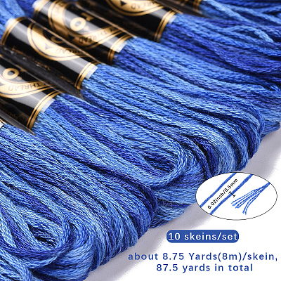 10 Skeins 6-Ply Polyester Embroidery Floss OCOR-CY0004-38H-1