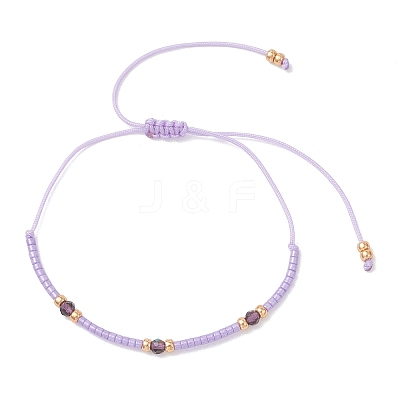 7Pcs 7 Colors Adjustable Round Glass Seed Beads Braided Bead Bracelets Set for Women BJEW-MZ00288-1