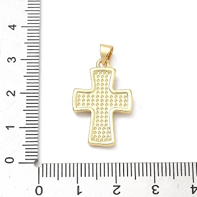Brass Micro Pave Cubic Zirconia Pendants X-KK-P345-57G-1