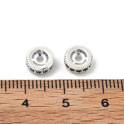 Brass Micro Pave Cubic Zirconia Beads KK-R216-10B-S01-1