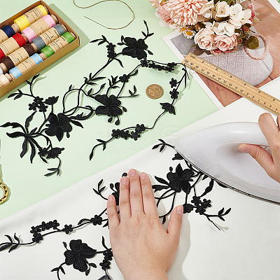 Flower Shape Cloth Embroidery Applqiues PATC-WH0012-52B-1