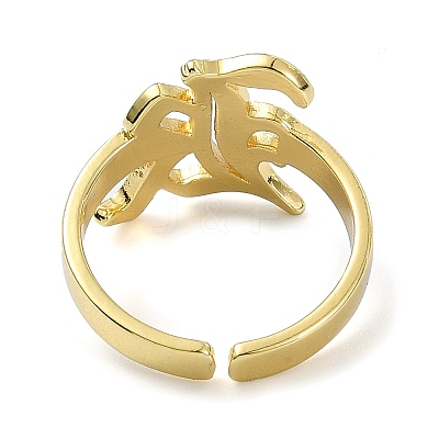 Brass Open Cuff Ring RJEW-B051-44G-1