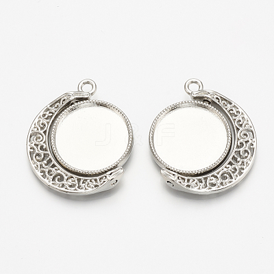 Alloy Pendant Cabochon Settings PALLOY-S108-12P-1