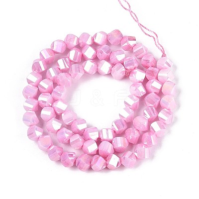 Anti-Tarnish Electroplate Glass Beads Strands GLAA-T025-6mm-14F-1