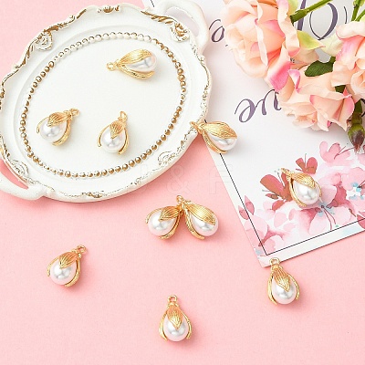 10Pcs ABS Plastic Imitation Pearl Pendants FIND-YW0008-30-1