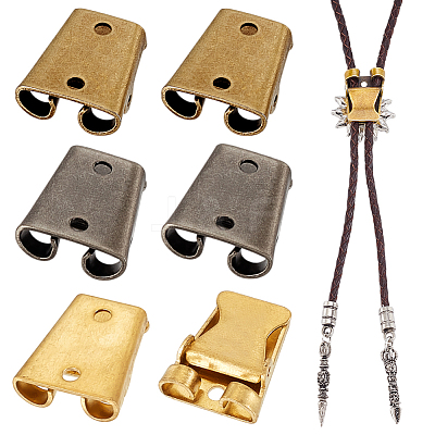 6Pcs 3 Colors Zinc Alloy Bolo Tie Slider Clasps FIND-PH0023-92A-1