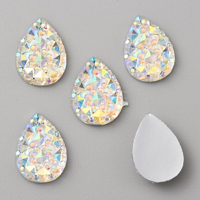Opaque Resin Rhinestone Cabochons RESI-WH0035-29A-1