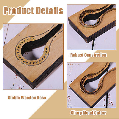 Rectangle Wooden & Carbon Steel Leather Die Cutting Mold DIY-WH0622-220-1
