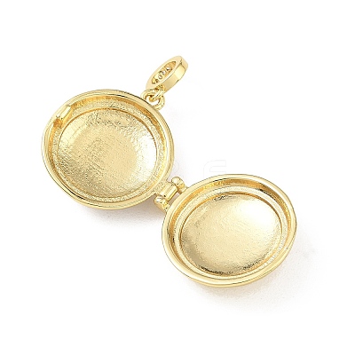 Brass Enamel Photo Locket Pendants KK-A303-19A-G-1