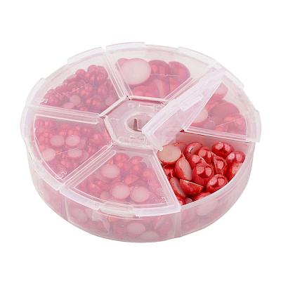 1Box ABS Plastic Imitation Pearl Dome Cabochons SACR-JP0001-01-1