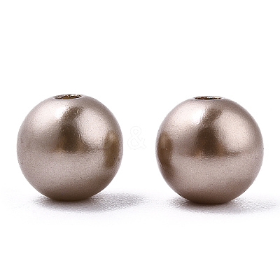Spray Painted ABS Plastic Imitation Pearl Beads OACR-T015-05B-05-1