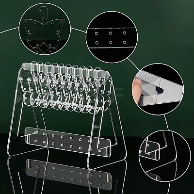 1 Set Transparent Acrylic Earring Display Stands EDIS-PH0001-54A-1