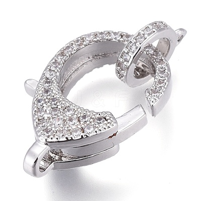 Brass Micro Pave Cubic Zirconia Lobster Claw Clasps ZIRC-M108-12A-P-1