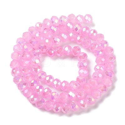 Baking Electroplate Glass Beads Strands DGLA-A039-J8mm-B18-1
