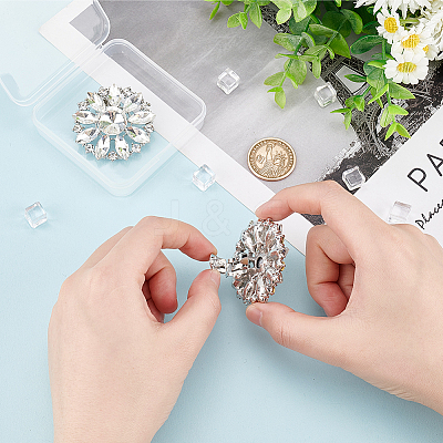 2Pcs Alloy Rhinestone Shoe Decorations AJEW-FG0003-72A-1