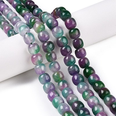 Dyed Natural White Jade Beads Strands G-T138-D21-1