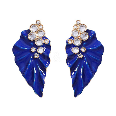 Alloy Enamel & Crystal Rhinestone Stud Earrings WG56AC9-02-1
