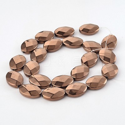 Electroplate Non-magnetic Synthetic Hematite Oval Bead Strands G-L368-04A-1