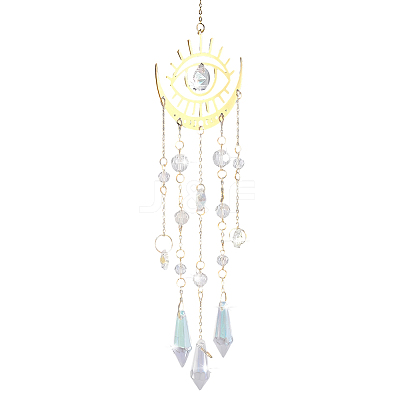 1Pc Metal Moon Hanging Ornaments AJEW-CN0004-04A-1