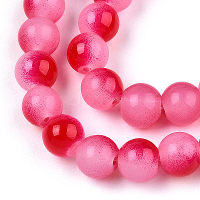 Baking Paint Imitation Jade Glass Round Bead Strands X1-DGLA-N003-10mm-06-1