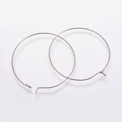 316 Surgical Stainless Steel Hoop Earrings Findings STAS-K146-039-40mm-1