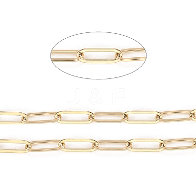 3.28 Feet Ion Plating(IP) 304 Stainless Steel Paperclip Chains X-STAS-K209-07G-1