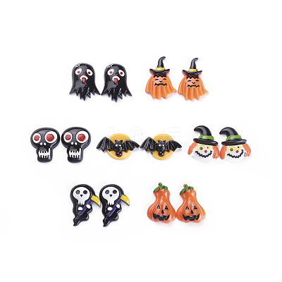 Halloween Theme Resin Cabochons CRES-X0010-07-1