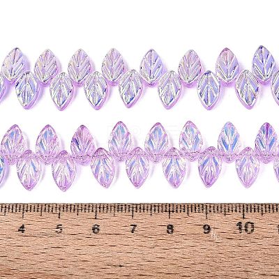 Electroplate Transparent Glass Beads Strands EGLA-N056-03A-07-1