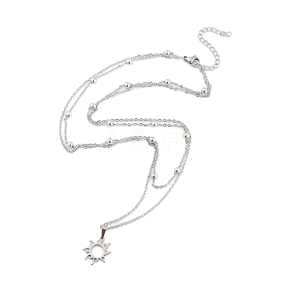Stainless Steel Pendants Necklaces NJEW-U003-01H-P-1