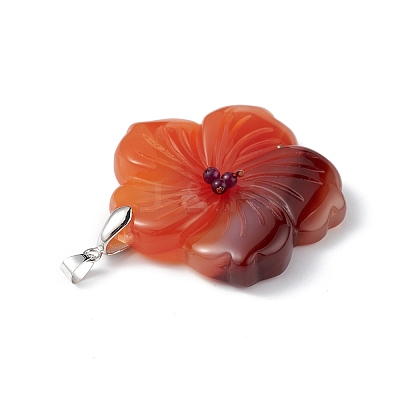 Natural Red Agate Big Pendants G-B040-01P-09-1
